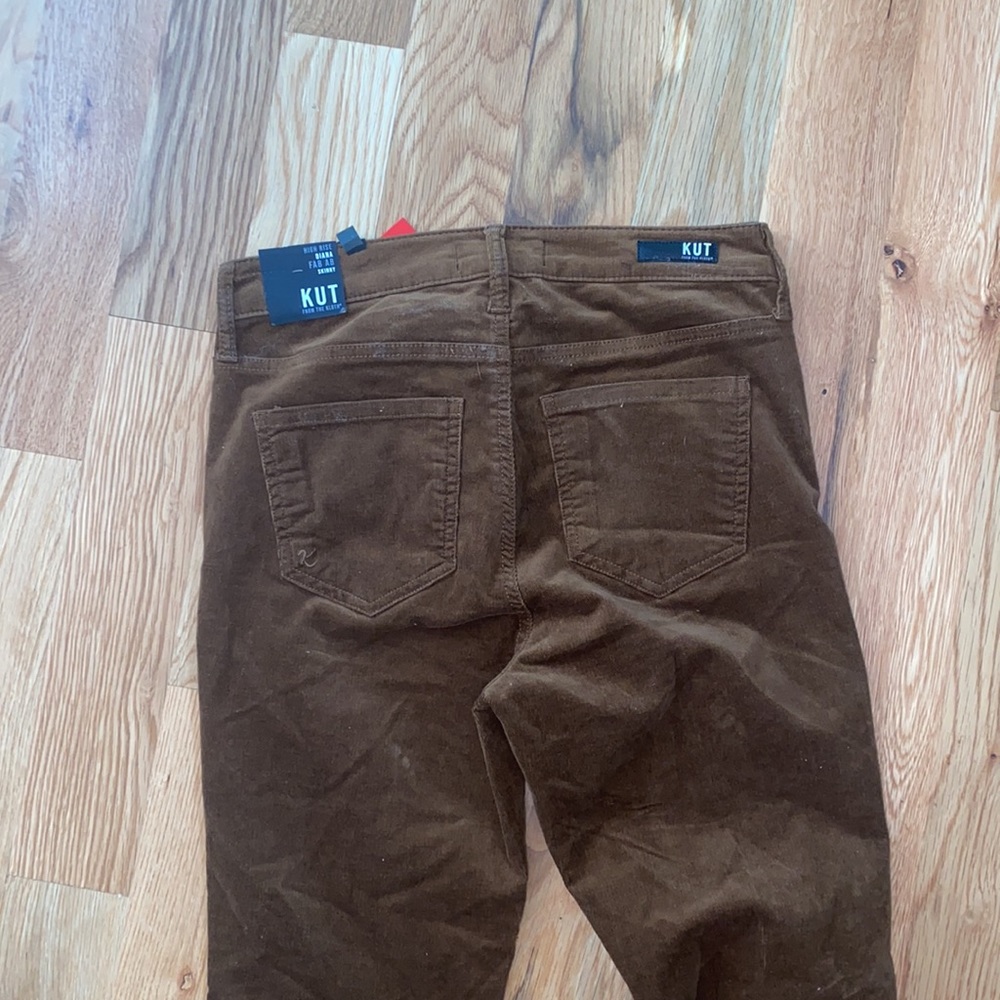 NWT Kut from the Kloth Diana Stretch Corduroy Skinny Pants in Cognac - Picture 4 of 8
